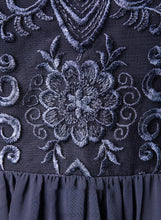 Load image into Gallery viewer, A-Line Length Neckline Fabric Lace ScoopNeck Floor-Length Straps Silhouette Elsie A-Line/Princess Natural Waist Bridesmaid Dresses
