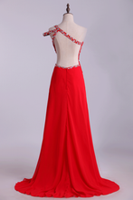 Load image into Gallery viewer, 2024 Prom Dresses Sheath Floor Length One Shoulder With Slit