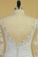 2024 Plus Size Mermaid Open Back Wedding Dresses 3/4 Length Sleeve Tulle With Applique