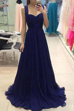 Load image into Gallery viewer, royal blue chiffon long prom dress blue bridesmaid dress Prom Dresses RS667