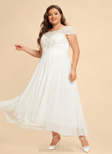 Load image into Gallery viewer, Wedding Kayden A-Line Scoop Chiffon Dress Lace Wedding Dresses Asymmetrical