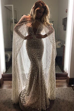 Load image into Gallery viewer, 2024 Spaghetti Straps Wedding Dresses Mermaid Lace With Sash And Cape