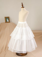 Load image into Gallery viewer, Jazlyn Girl NOT Neck Satin - Floor-length Sash/Appliques/Bow(s) With Scoop (Petticoat Gown Flower Girl Dresses included) Ball Dress Sleeveless Flower