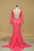 2024 Evening Dresses Bateau Long Sleeves Lace Court Train Mermaid/Trumpet