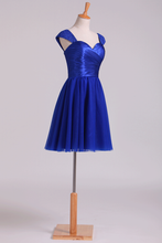 Load image into Gallery viewer, 2024 Homecoming Dresses Off The Shoulder Dark Royal Blue A Line Tulle With Ruffles