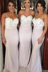 Lace Mermaid Backless Unique Sweetheart Spaghetti Straps Cheap Bridesmaid Dresses RS43