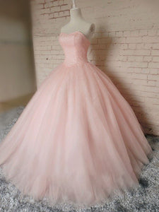 Pink Ball Gown Beading Long Charming Evening Dress Formal Women Dress Prom Dresses F278