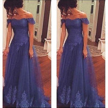 Load image into Gallery viewer, Off the shoulder Real Made Prom Dresses Evening Gowns Evening Dress BG29