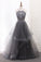 2023 A Line Tulle Spaghetti Straps Two-Piece Prom Dresses With Beads