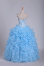 Load image into Gallery viewer, 2024 Ball Gown Quinceanera Dresses Sweetheart Beaded Bodice Organza