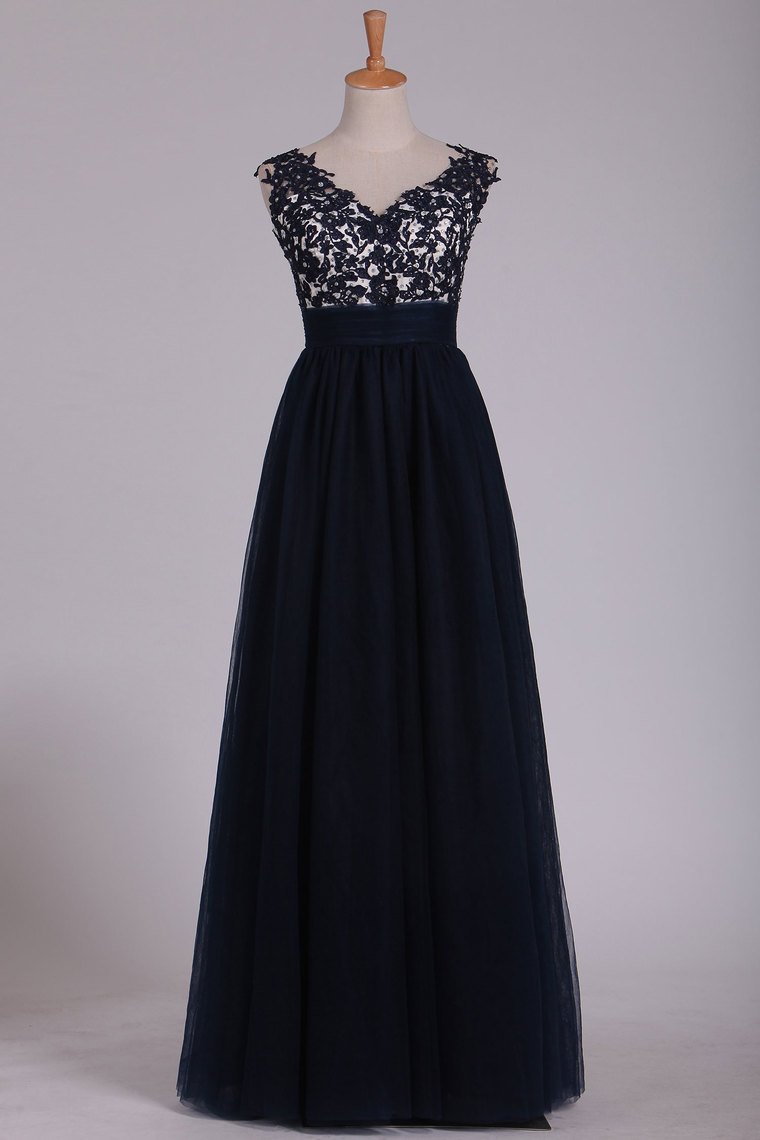 2024 New Arrival Off The Shoulder A Line Prom Dresses With Beads And Embroidery Tulle