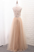 Load image into Gallery viewer, 2024 A Line Tulle &amp; Lace Two-Piece Bridesmaid Dresses