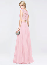 Load image into Gallery viewer, Floor-Length Chiffon Casey Sequins Scoop Prom Dresses With A-Line Beading Lace