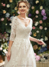 Load image into Gallery viewer, Wedding Dresses With Court Wedding Train Sequins V-neck Dress A-Line Amani