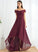 Fabric A-Line Asymmetrical Lace Embellishment Off-the-Shoulder Neckline Silhouette Length Haley Spaghetti Staps Floor Length Bridesmaid Dresses