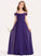 Junior Bridesmaid Dresses Floor-Length With Ruffle A-Line Off-the-Shoulder Chiffon Gianna