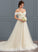 Robin Train Ball-Gown/Princess Tulle Lace Court Wedding With Dress Wedding Dresses Off-the-Shoulder Ruffle
