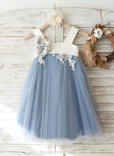 - Flower Girl Dresses Elaine Knee-length Flower A-Line Straps Tulle/Lace Girl Sleeveless Dress