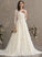 Beading Chapel Train Ball-Gown/Princess With Wedding Tulle Dress Makayla V-neck Sequins Wedding Dresses