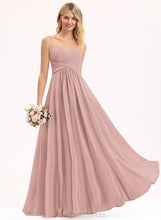 Load image into Gallery viewer, Embellishment Length Silhouette Floor-Length Fabric A-Line Pleated V-neck Neckline Ayanna Sleeveless A-Line/Princess Bridesmaid Dresses