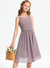 Load image into Gallery viewer, Scoop Junior Bridesmaid Dresses With Ruffle A-Line Knee-Length Neck Chiffon Prudence