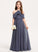Chiffon Kayla Junior Bridesmaid Dresses With Floor-Length A-Line Ruffles Off-the-Shoulder Cascading