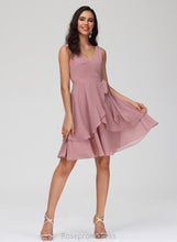 Load image into Gallery viewer, Dress Homecoming Dresses Ruffle A-Line With Short/Mini V-neck Homecoming Giovanna Chiffon