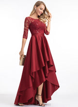 Load image into Gallery viewer, Lace With Satin Scoop Lois Asymmetrical Prom Dresses Sequins A-Line