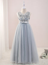 Load image into Gallery viewer, Flower A-Line Sleeveless Beading/Flower(s) Dress - Tulle/Lace Flower Girl Dresses Floor-length With V-neck Veronica Girl