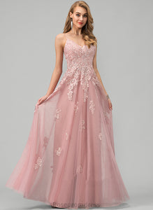 V-neck Wedding Dresses Wedding Ball-Gown/Princess Floor-Length Tulle Dress Kayley