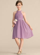 Load image into Gallery viewer, Chiffon Knee-Length Neck Lace Rachael Junior Bridesmaid Dresses A-Line Scoop