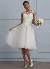 Load image into Gallery viewer, Ruffle Wedding Cailyn A-Line Illusion Lace Tulle Asymmetrical With Dress Wedding Dresses