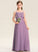 A-Line Neckline Chiffon Lace Floor-Length Alexandria Junior Bridesmaid Dresses Square