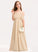Chiffon With A-Line Off-the-Shoulder Kamryn Junior Bridesmaid Dresses Ruffles Cascading Floor-Length