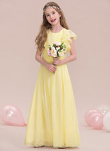 Load image into Gallery viewer, A-LineScoopNeckFloor-LengthChiffonJuniorBridesmaidDressWithRuffleCascadingRuffles#123850 Junior Bridesmaid Dresses Anabella