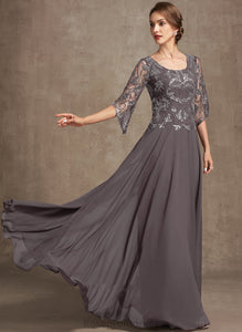 Scoop Floor-Length Bethany With Dress Neck Lace Mother of the Bride Dresses Bride A-Line Beading Mother the Sequins Chiffon of