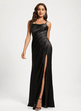 Load image into Gallery viewer, Monique Sheath/Column With Beading Charmeuse Ruffle Cowl Prom Dresses Floor-Length