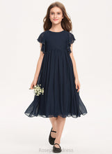 Load image into Gallery viewer, Junior Bridesmaid Dresses A-Line Knee-Length Neck Beading Heidy Chiffon With Scoop