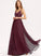 Neckline Straps Length A-Line Fabric Silhouette Lace V-neck Floor-Length Kaelyn Sleeveless Spaghetti Staps Bridesmaid Dresses