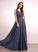 Neckline Ruffle Fabric Silhouette V-neck A-Line Floor-Length Length Embellishment Emma Scoop Sleeveless Bridesmaid Dresses