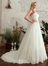 Load image into Gallery viewer, A-Line Lace Tulle Sweetheart Wedding Dresses Dress Wedding Willa Train With Court