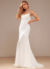 Load image into Gallery viewer, Chiffon Lace V-neck Train Wedding Dresses Wedding Trumpet/Mermaid Sweep Dress Kaylie With