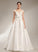 Scoop Beading Wedding Dresses With Luna Neck Satin Sequins Dress Chapel Ball-Gown/Princess Wedding Train
