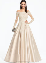 Load image into Gallery viewer, Off-the-Shoulder Sequins Ball-Gown/Princess Vicky Sweep Train Lace Satin With Prom Dresses
