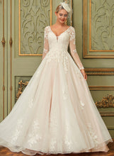 Load image into Gallery viewer, Lace Train Wedding Wedding Dresses Dress Jessica V-neck Ball-Gown/Princess Sweep Tulle