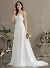 Load image into Gallery viewer, Mildred Chiffon Wedding Dress Wedding Dresses Lace Train A-Line Sweep Sweetheart