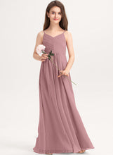 Load image into Gallery viewer, Junior Bridesmaid Dresses Saniya Chiffon With Floor-Length V-neck Ruffle A-Line