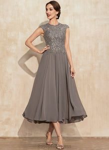 Scoop Chiffon Neck the Beading of A-Line With Lace Jakayla Bride Mother of the Bride Dresses Tea-Length Dress Mother