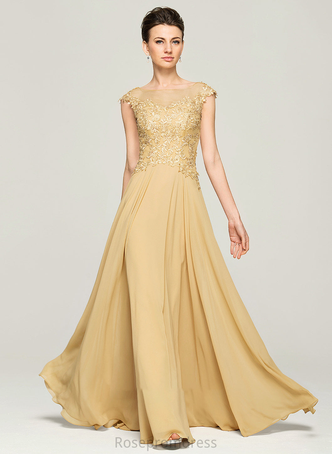 Sequins Shaylee Beading Floor-Length Bride Dress Mother of the Bride Dresses Scoop With the of Mother Chiffon A-Line Neck Lace