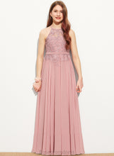 Load image into Gallery viewer, Junior Bridesmaid Dresses Floor-Length Hanna Chiffon Scoop Neck Lace A-Line